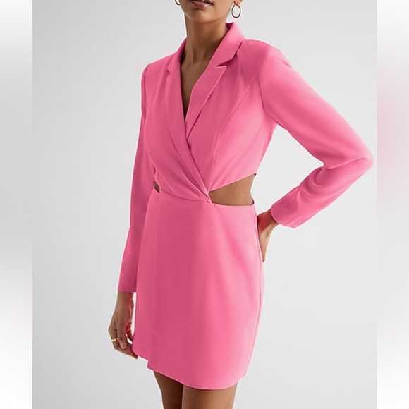 Express Tuxedo Dress W/Side Cutouts In Pink-Size S NWT🩷 - Picture 2 of 7